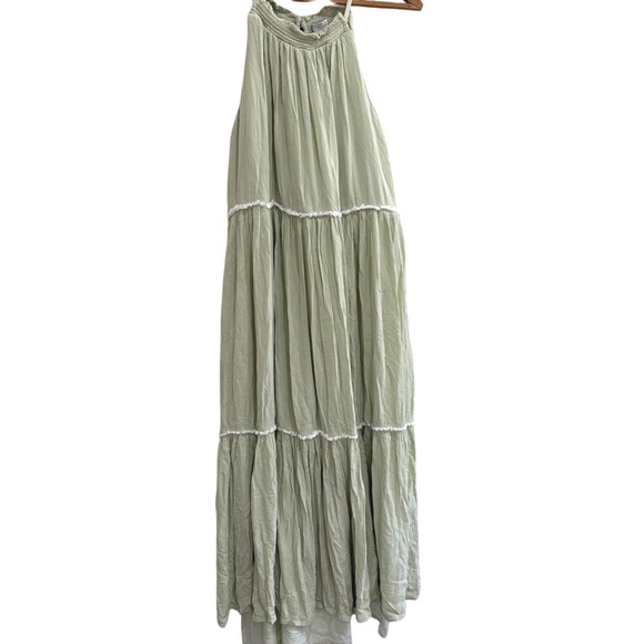 Rachel Zoe Dresses & Skirts - Rachel Zoe Sage Green Sleeveless Tiered Maxi Dress Bohemian Cottagecore Size 4